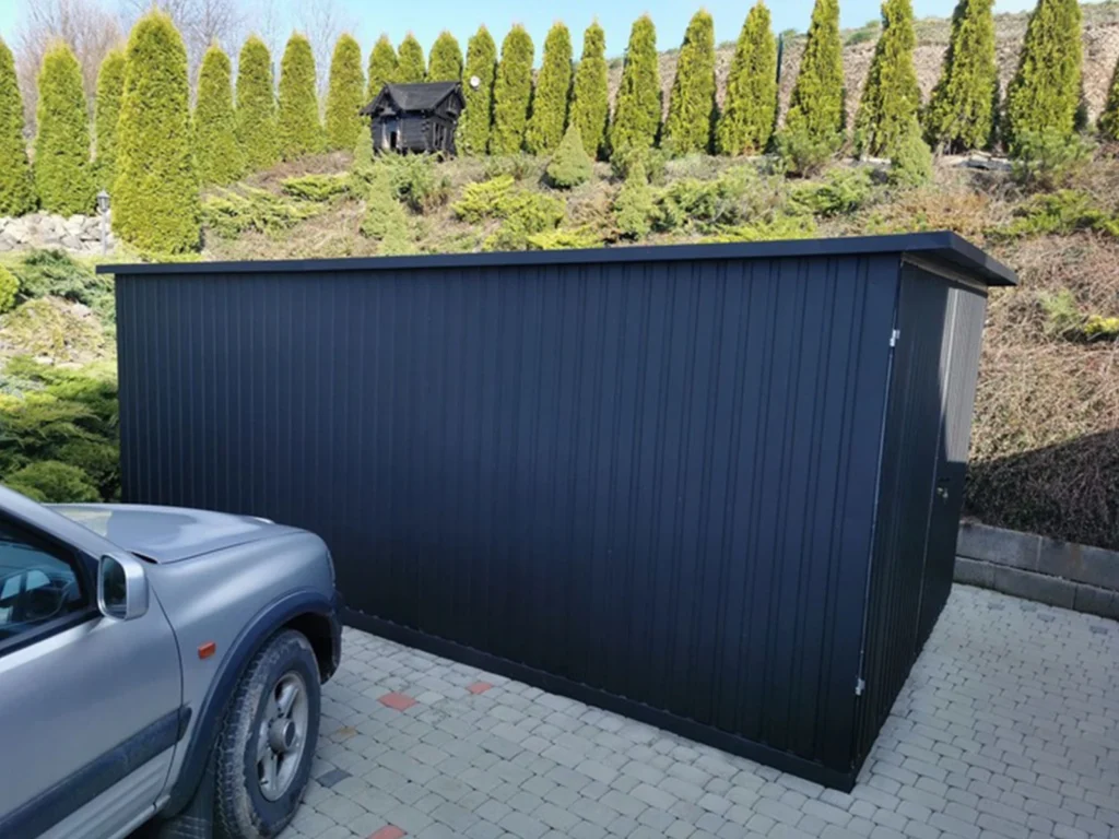 Garaże blaszane blaszak 3×5 Czarny 9005 profil2