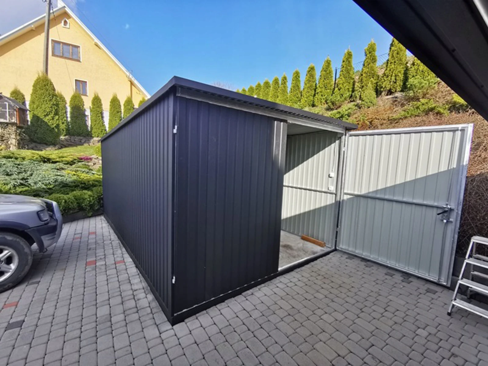 Garaże blaszane blaszak 3x5 Czarny 9005 profil4