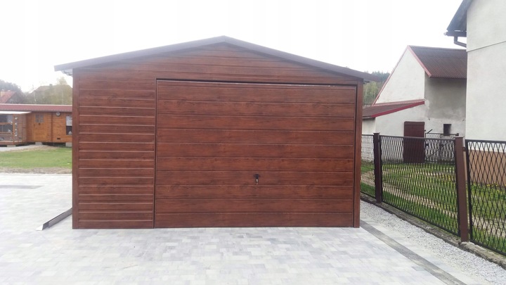 Garaze-blaszane-blaszak-4×6-orzech-zloty-dab-Dlugosc-6-m