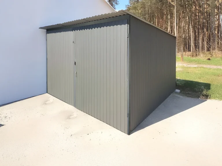 alt="Garaż blaszany 3x3m blaszaki garaż blaszak grafit garaże"