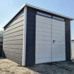 Garaż blaszany pojedynczy schowek 3×3 GRAFIT BIAŁY3