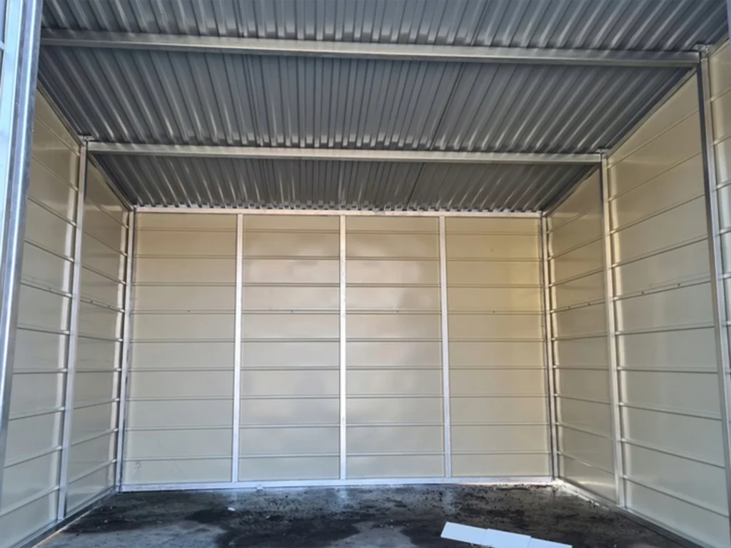 Garaż blaszany pojedynczy schowek 3×3 GRAFIT BIAŁY4