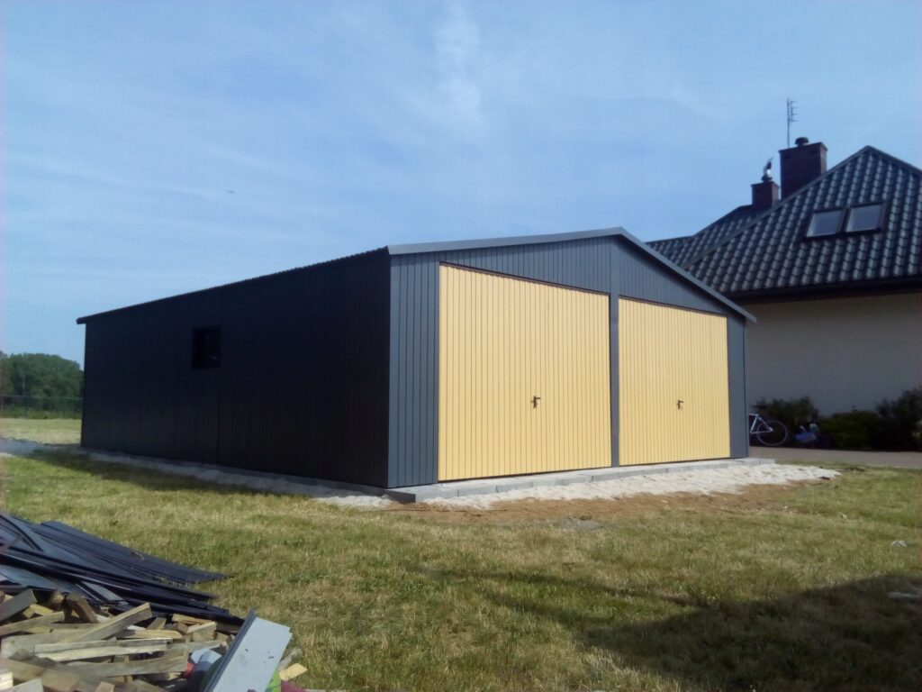 Garaze blaszane blaszak Hale wiaty PRODUCENT 7x6 m Material wykonania metal