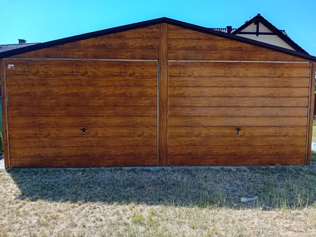 Garaże blaszane (blaszak) drewnopodobny 6 x 5 m3