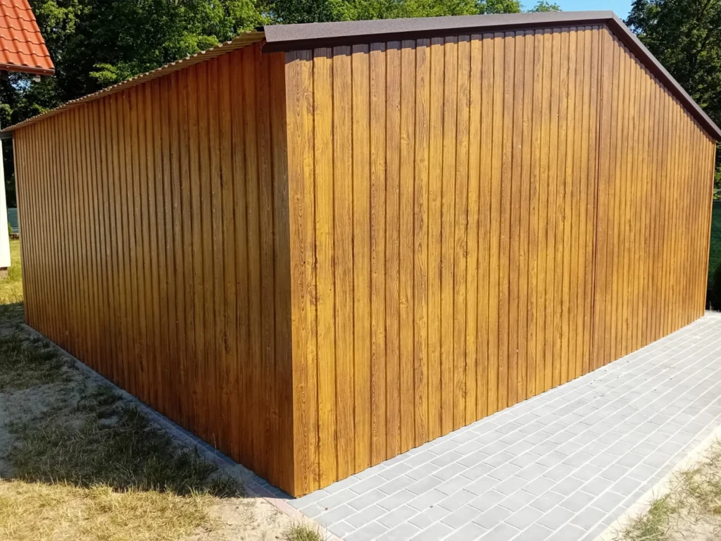Garaże blaszane (blaszak) drewnopodobny 6 x 5 m4