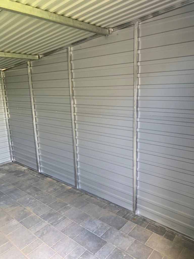 Garaze-blaszane-blaszak-garaz-grafit-mat-bialy-Dlugosc-2-m