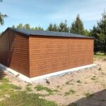 Garaz-blaszany-6×6-drewnopodobny-Zloty-Dab-grafit-Garaze-Blaszane-Blaszaki-Dlugosc-6-m